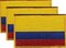 Colombia Flag Patch Set - Pack of 3 Embroidered Iron On or Sew On Emblems. 3.5" x 2.25"
